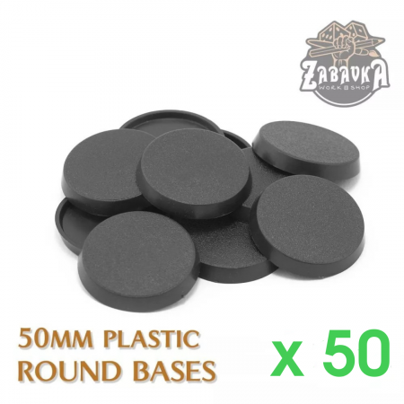 50mm - Plastic Round Bases (50 PCs)