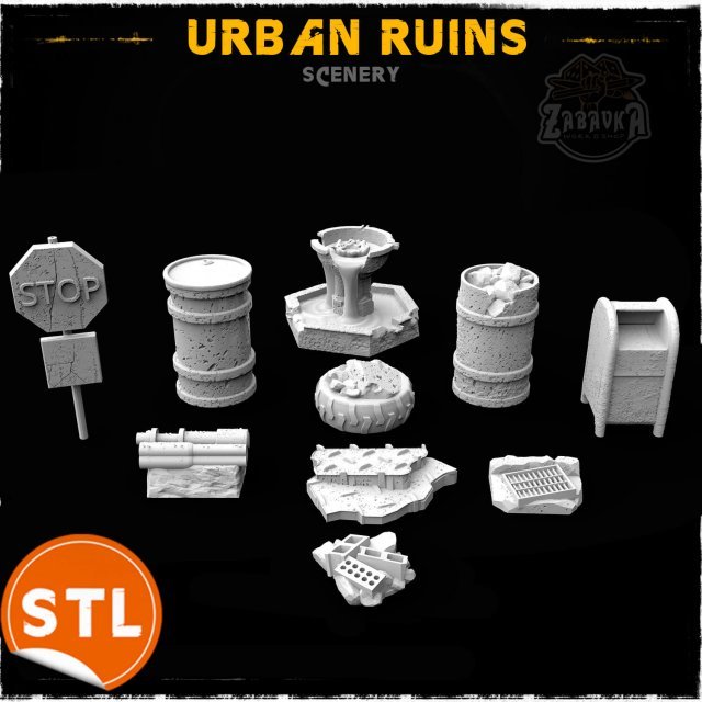 Urban Ruins Scenery (STL)