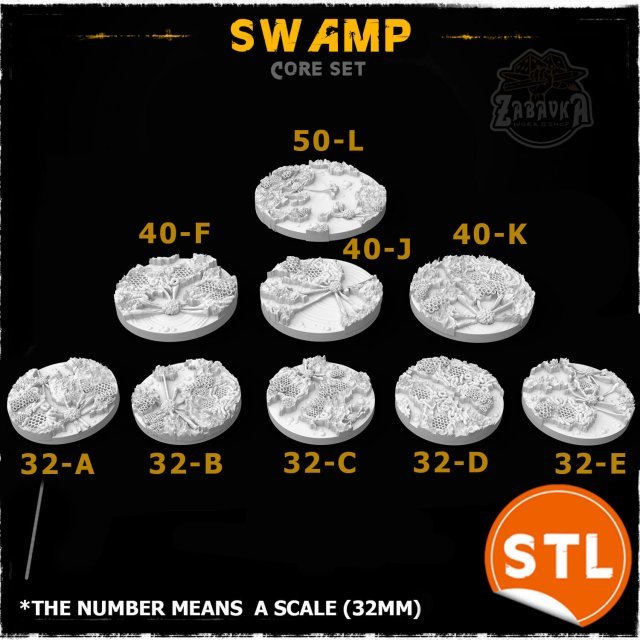 Swamp Base Toppers - Core Set (STL)