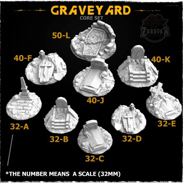 Graveyard Resin Base Toppers - Core Set