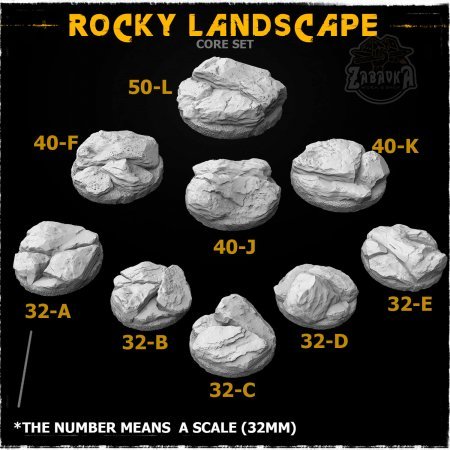 Rocky Landscape Resin Base Toppers - Core Set (9 items)