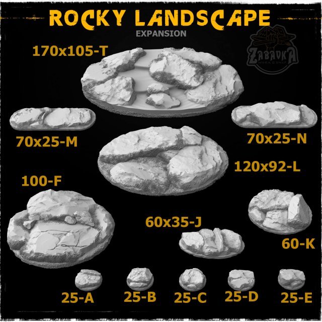 Rocky Landscape Resin Base Toppers - Extra Set (12 items)