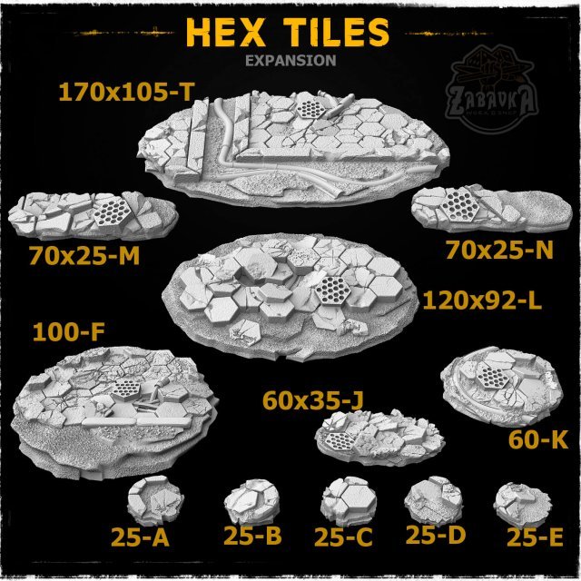 Hex Tiles Resin Base Toppers - Extra Set (12 items)