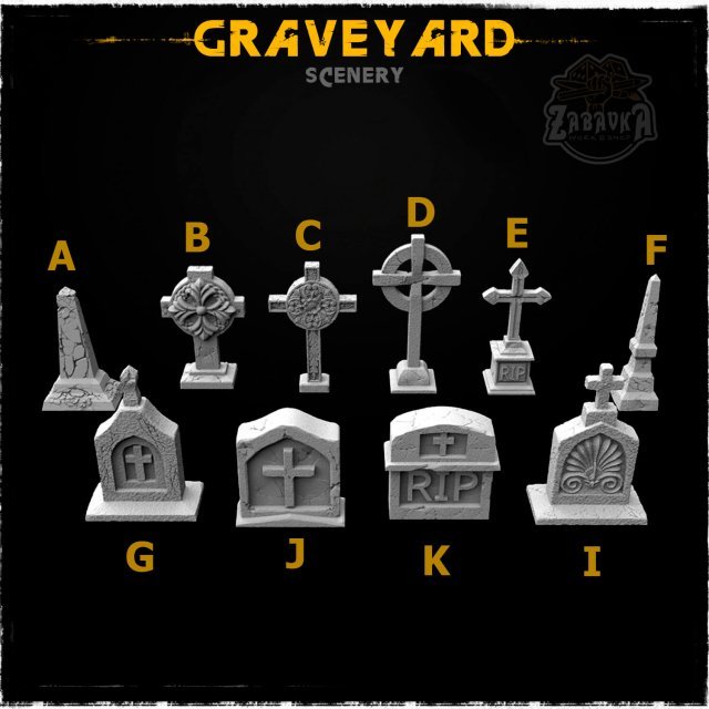 Graveyard - Scenery Elements (10 items)