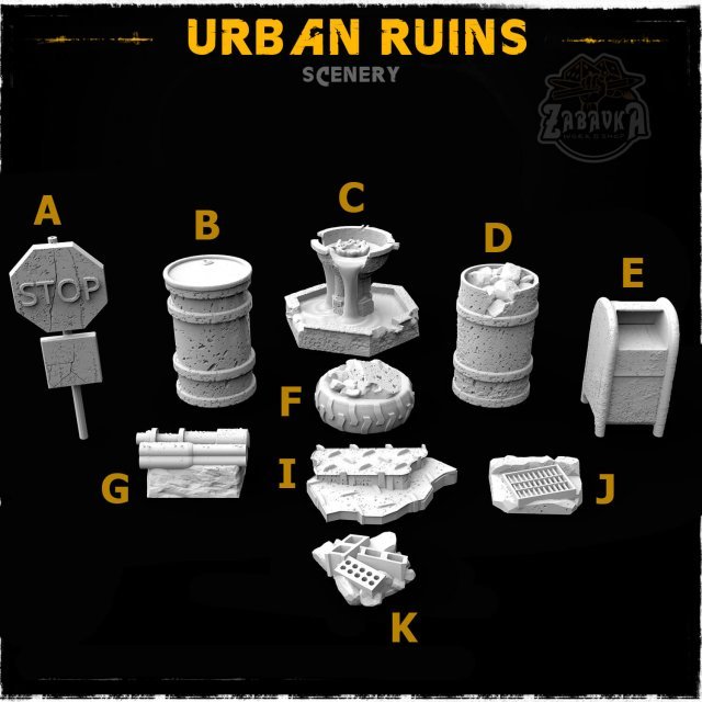 Urban Ruins - Scenery Elements (10 items)