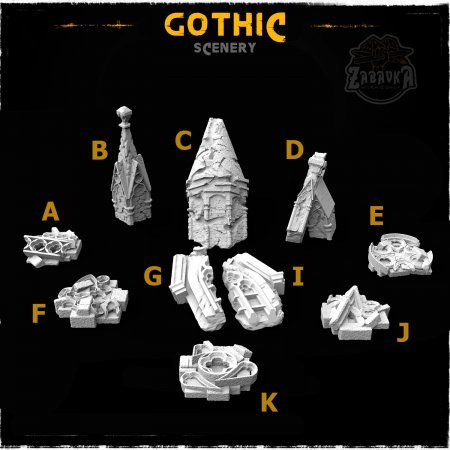 Gothic - Resin Scenery Elements (10 items)