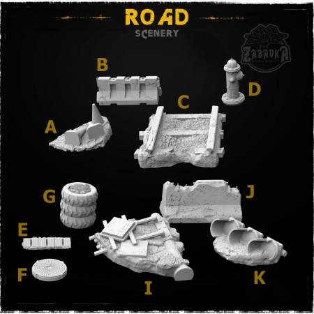 Road - Resin Scenery Elements (10 items)