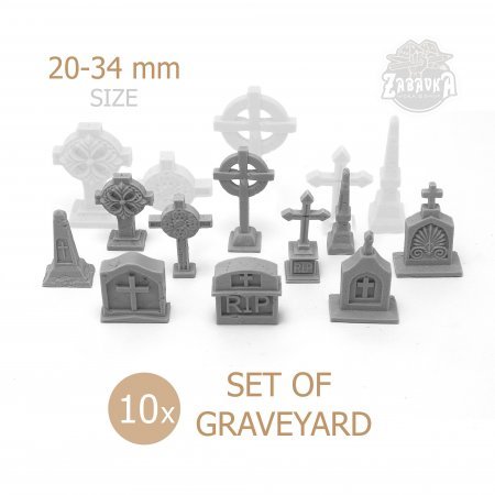 Set of Graveyard - Scenery Elements (10 items)