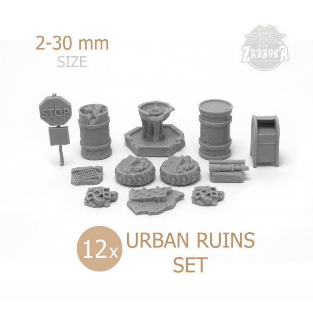 Urban Ruins Set - Scenery Elements (12 items)