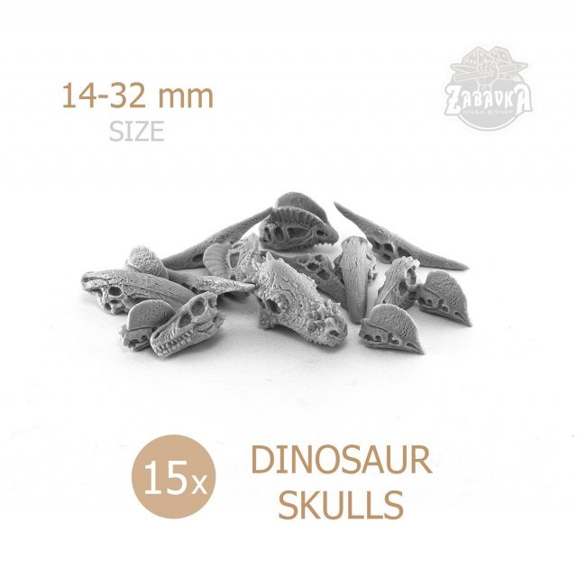 Set of Dinosaur Skulls (15 PCs)