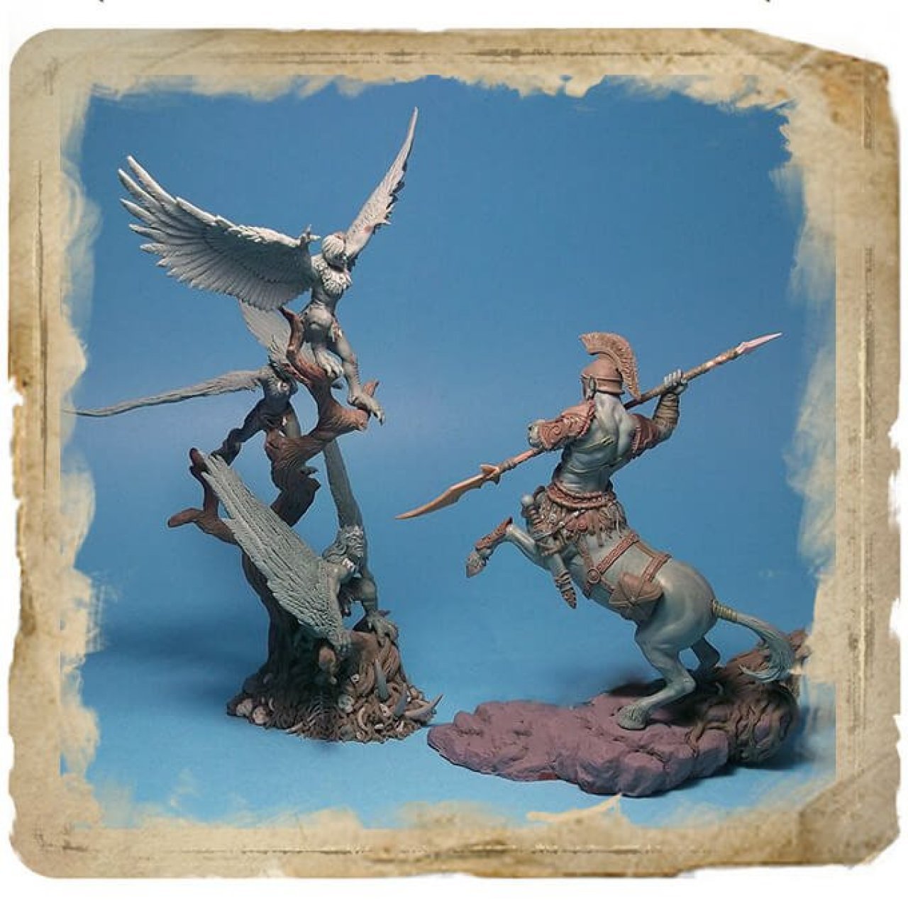 Set of the Centaur and the Harpies resin collectible miniatures