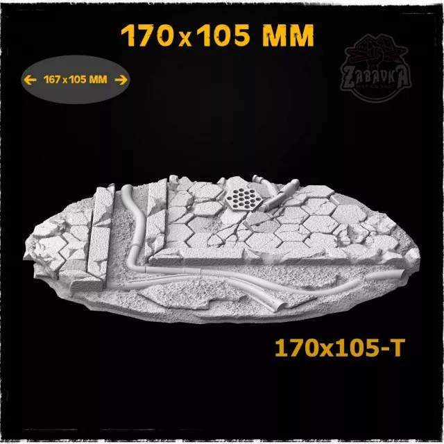 Hex Tiles - 170x105mm Resin Base Topper - 3 PCS LEFT